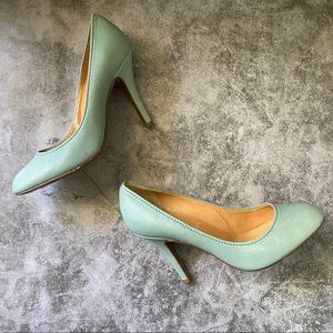 J Crew Mint "Mona" leather heels s 5 1/2